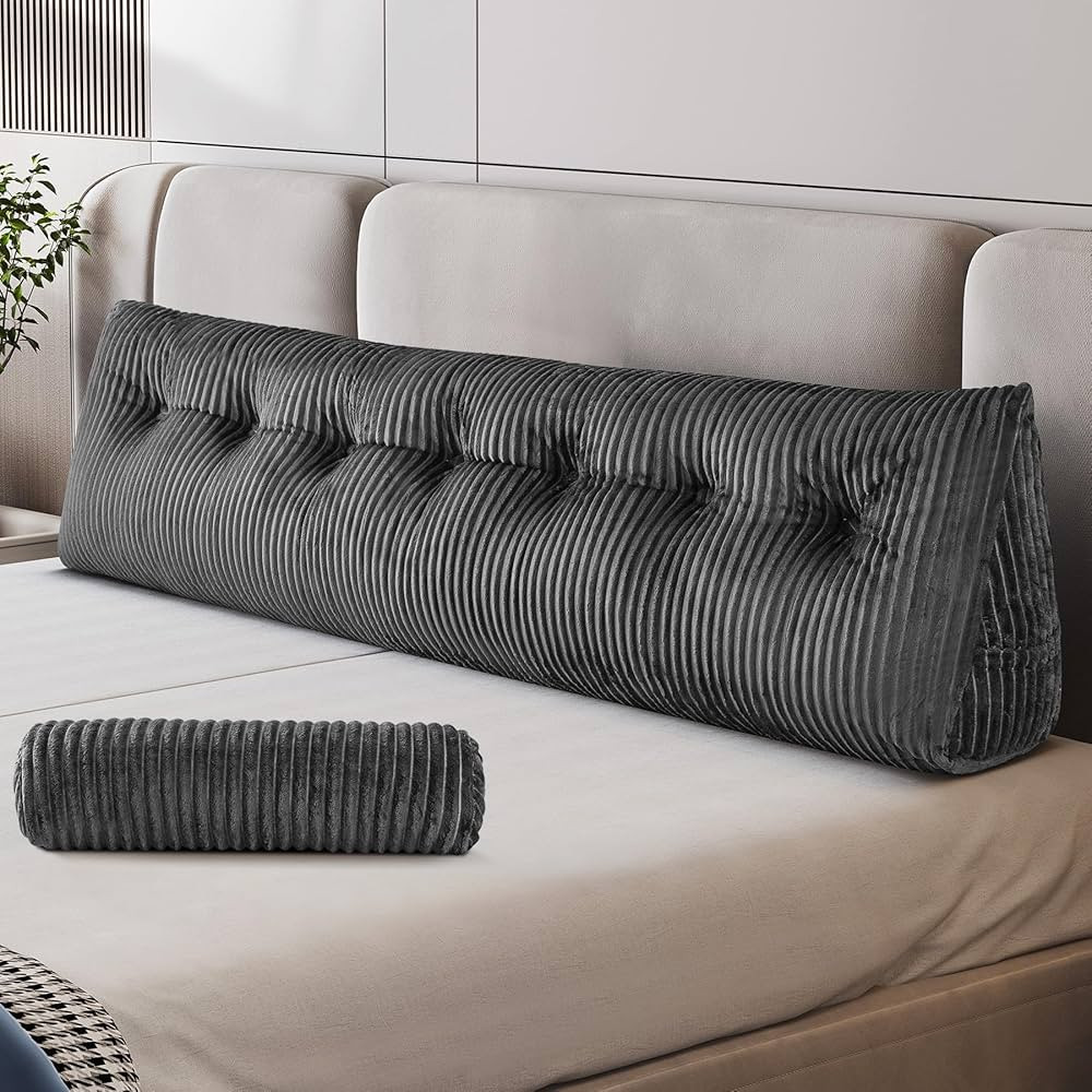 Z-hom King Size Pillow Headboard with 2 Roll Pillow, Triangular Wedge Headboard Pillow, Large Rea... | Amazon (US)