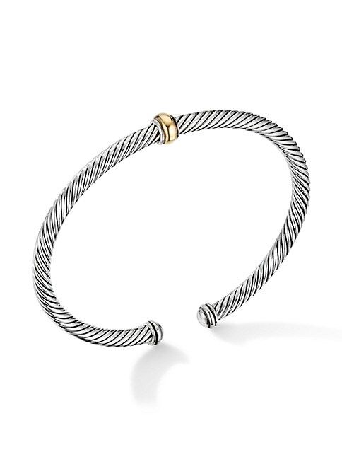 Cable Classic Center Station Bracelet With 18K Yellow Gold | Saks Fifth Avenue