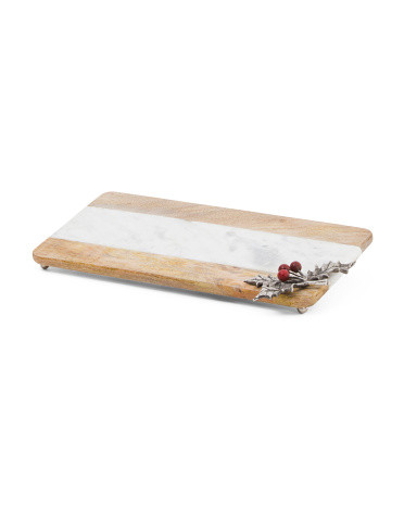 16x8 Wood And Marble Serving Board | TJ Maxx