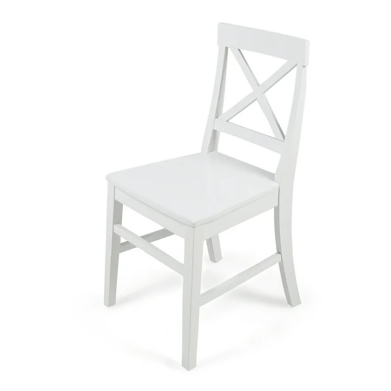 Truda Farmhouse Acacia Wood Dining Chairs, White Finish | Walmart (US)