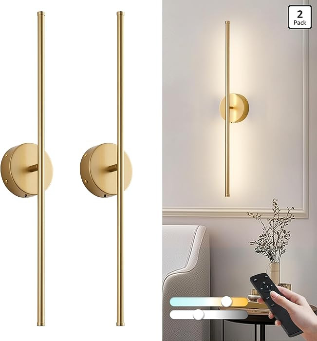 KARTOOSH Removable Battery Operated Wall Sconces with Remote Control 350°Rotate LED Wireless Wal... | Amazon (US)