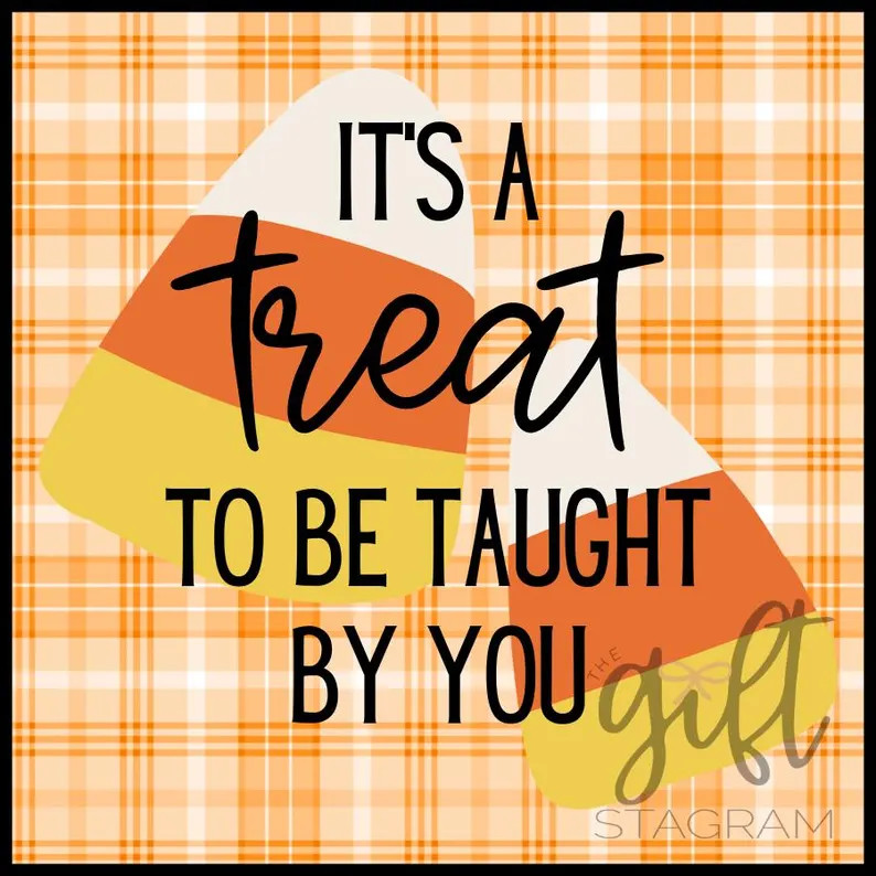 It's A Treat To Be Taught By You Gift Tag | DIGITAL DOWNLOAD | Halloween Teacher Gift Tag | Hallo... | Etsy (Global)