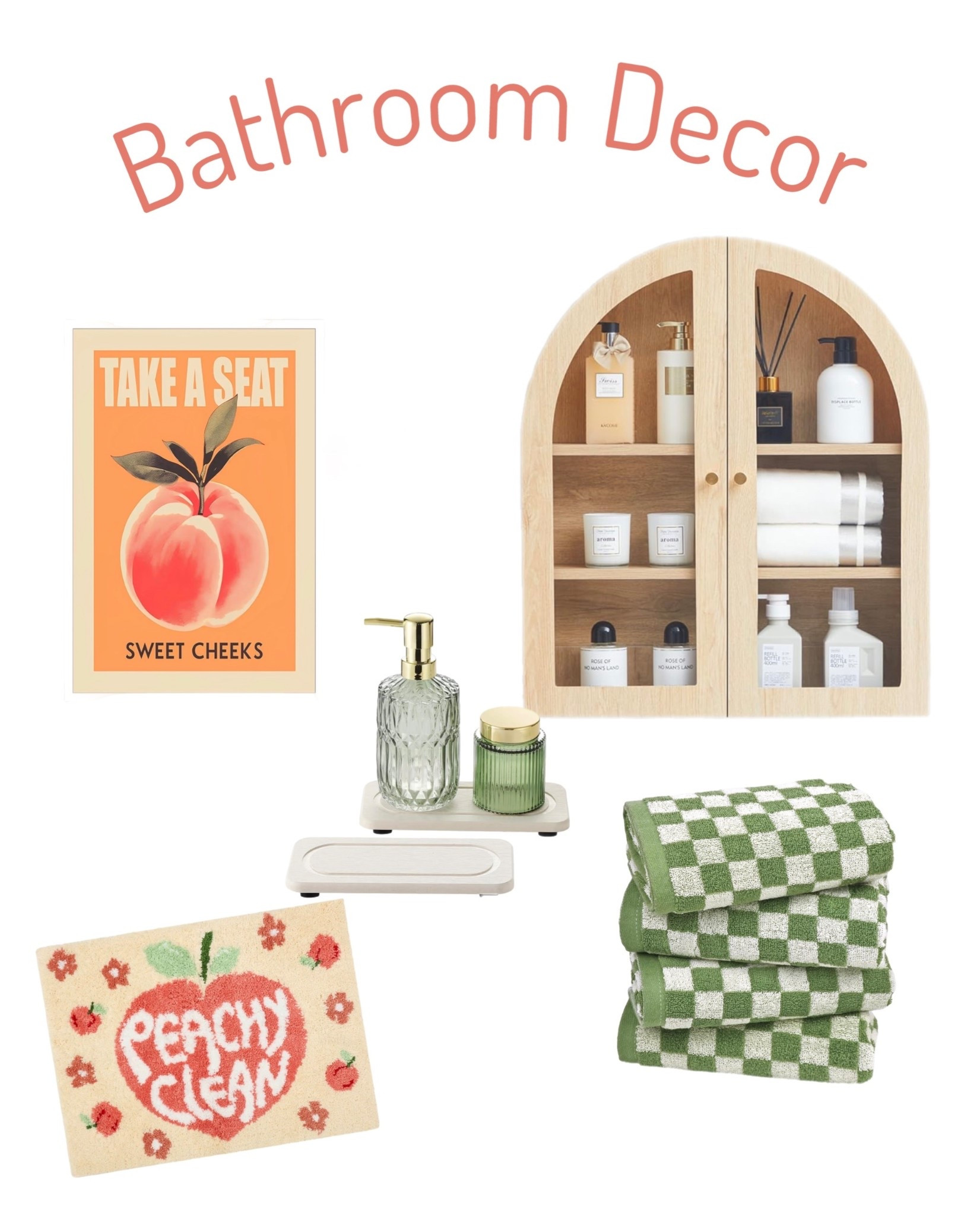 Bathroom decor, peach and green. Peachy decor

#LTKFamily #LTKFindsUnder100 #LTKHome