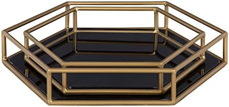 Kate and Laurel Felicia Modern Glam 2-Piece Nesting Metal Mirrored Decorative Accent Trays, Gold and | Amazon (US)