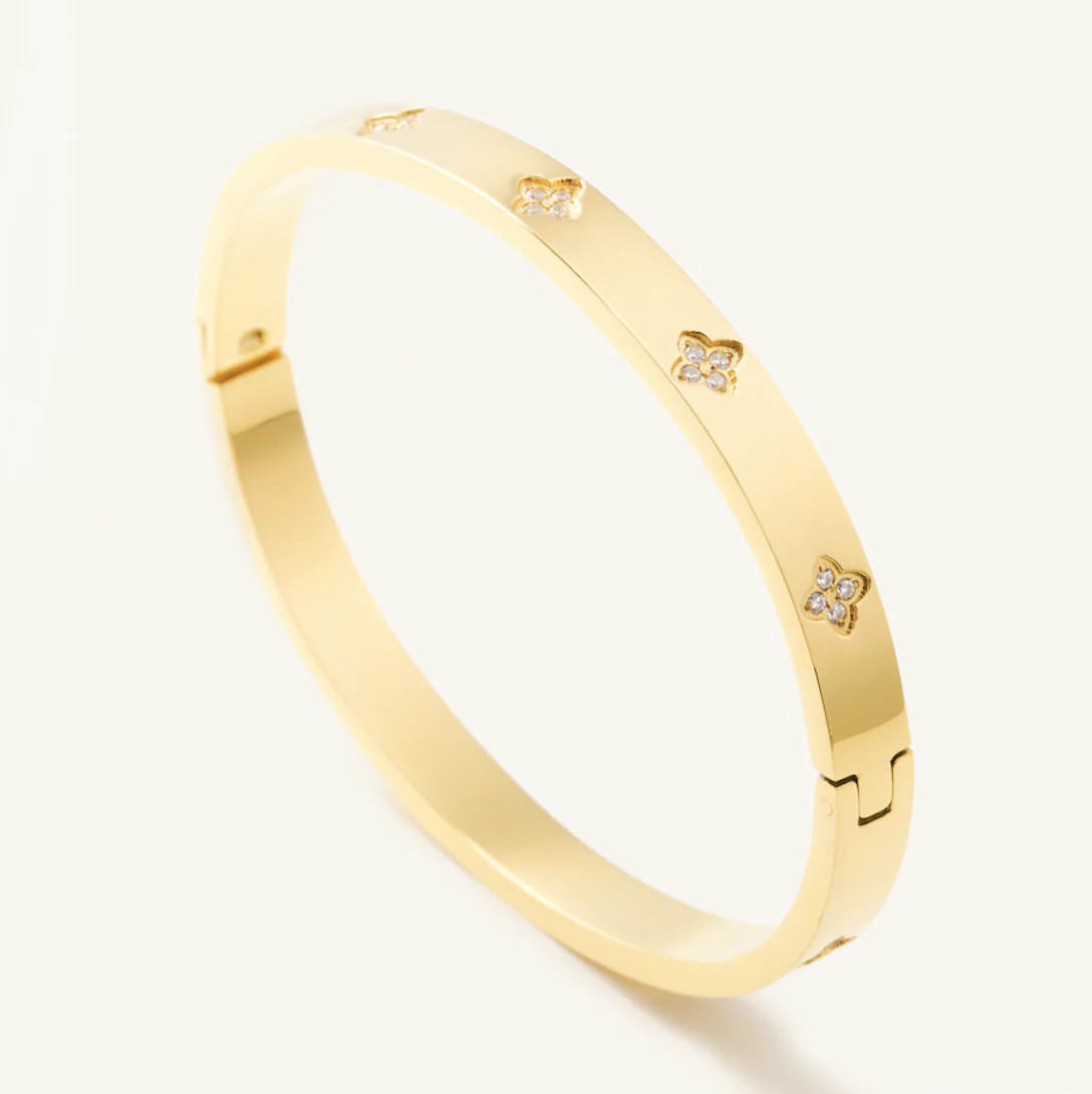 Flora Gold Bangle | Nikki Smith Designs