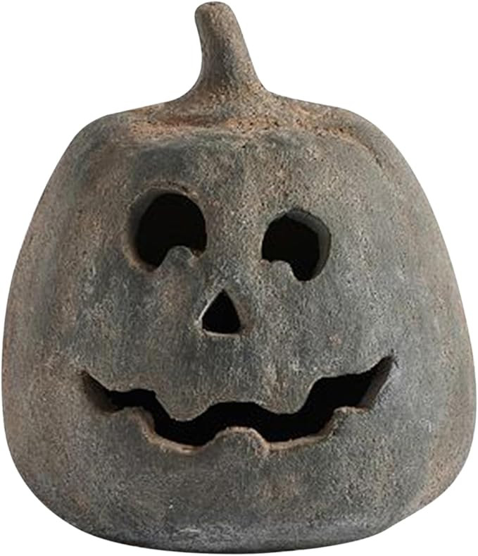 Fall Decor - 2025 Halloween Decorations Handmade Terracotta Pumpkin Jack O' Lantern Outdoor Indoo... | Amazon (US)