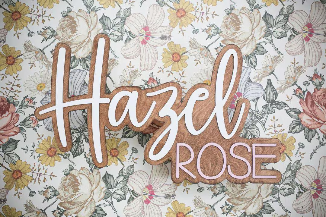 Custom Wood Name Sign Boho Name Sign Girl Name Sign Above Crib Sign Baby Shower Gift Layered Name... | Etsy (US)