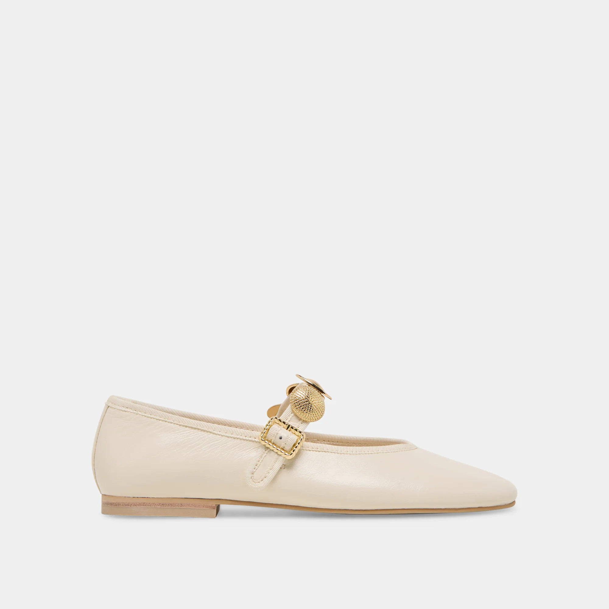 Relan Ballet Flats Off White Leather | DolceVita.com