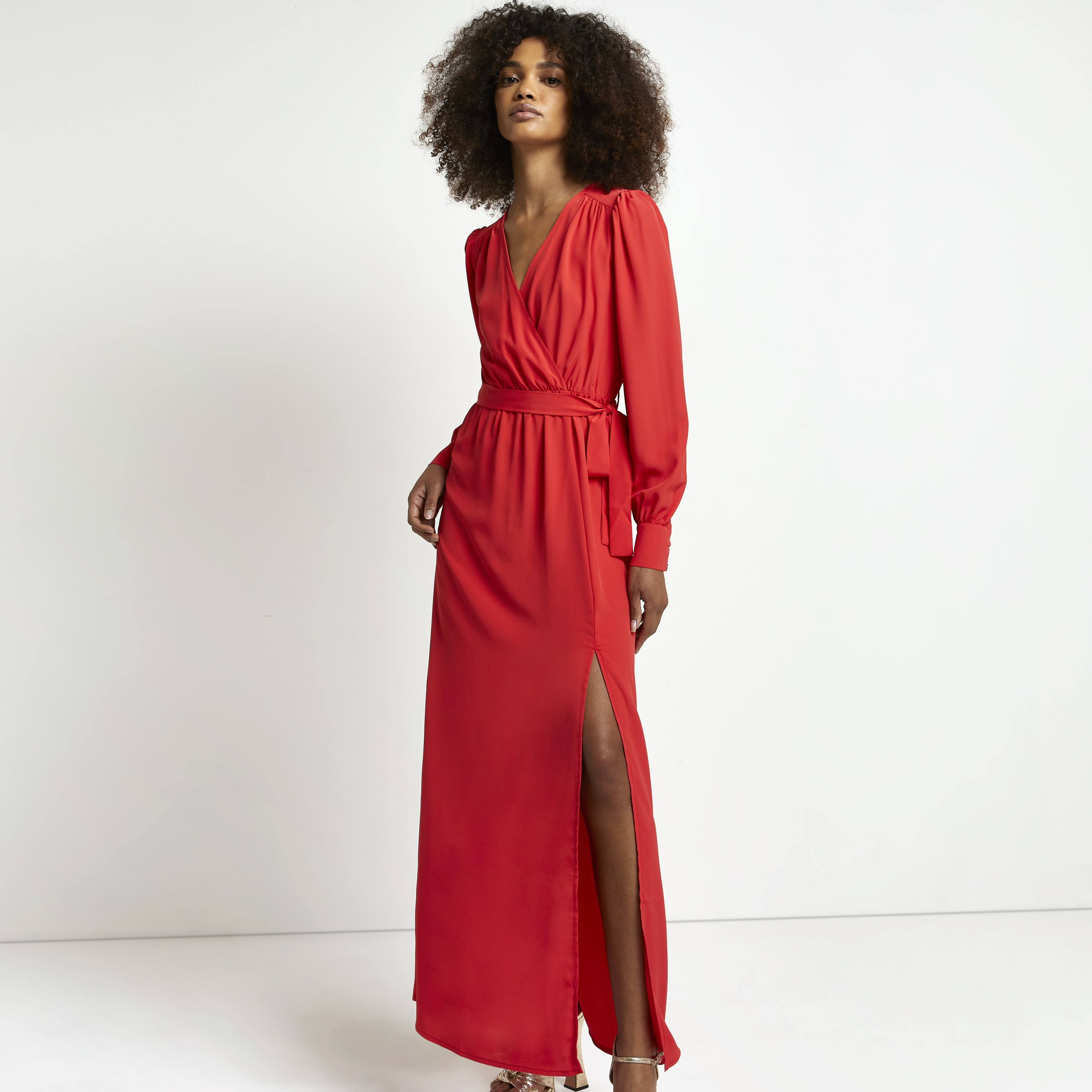 River Island Womens Red Wrap Maxi Dress | River Island (UK & IE)