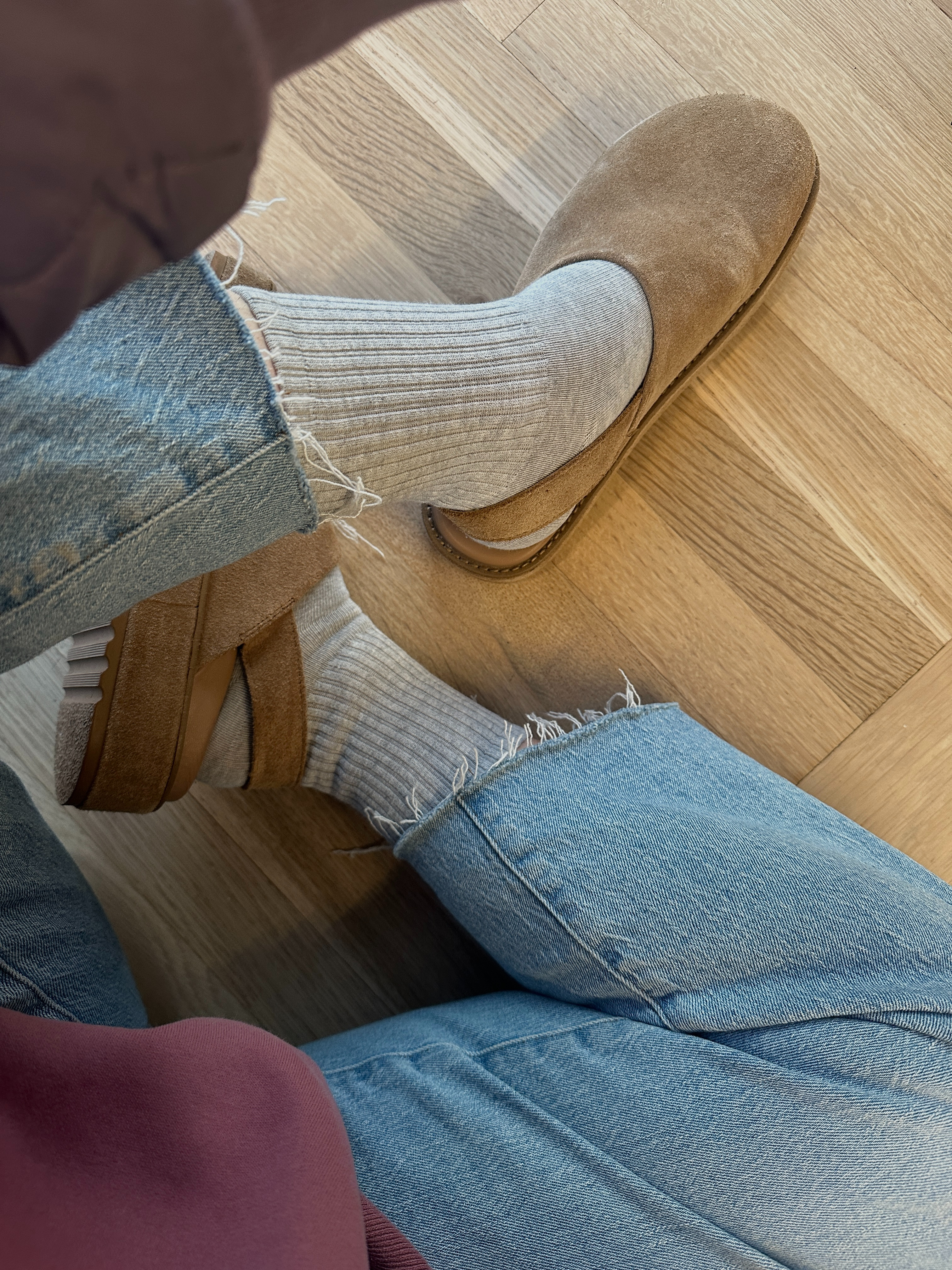 Winter outfit on repeat. Jeans, comfy sweatshirt, tall socks, these shoes. 

 