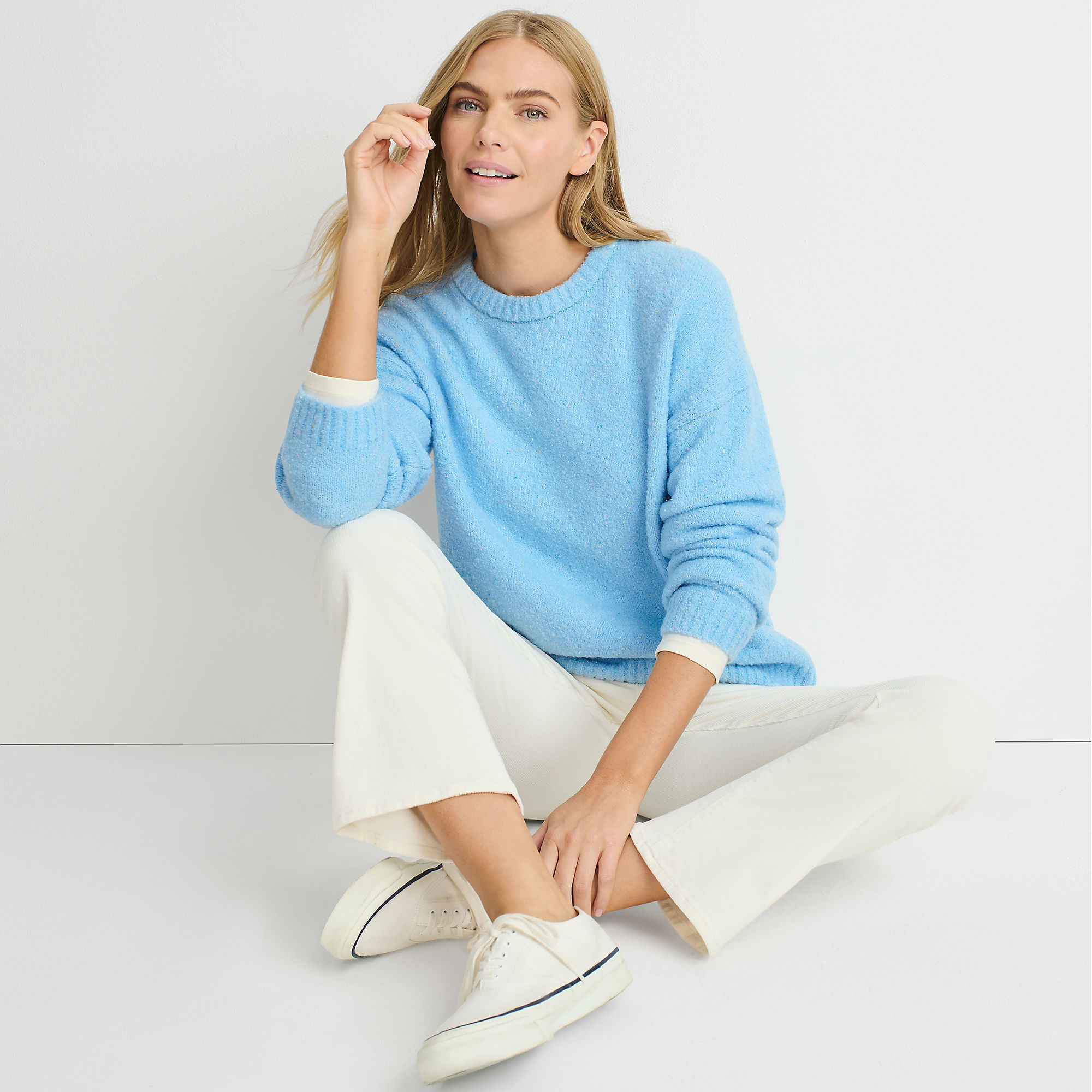 Women's Novelty Oversized Crew Neck Sweater | Lands' End (US)