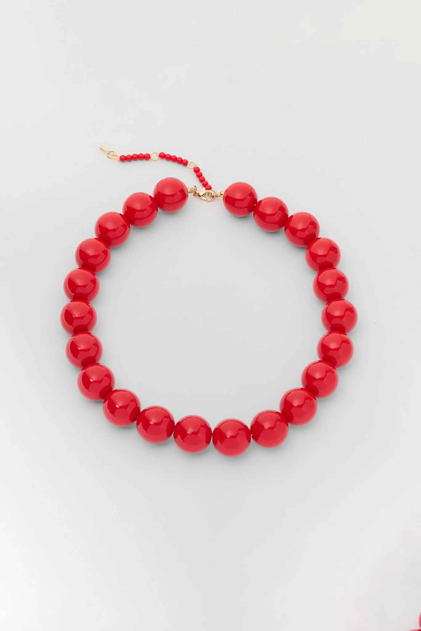 Red Chunky Beaded Statement Necklace | Avara