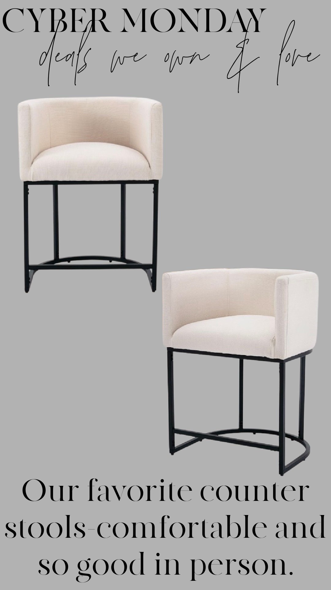 We own and love these counter stools 🤍
They’re comfortable, feel high-end, and are such a good find — especially at under $90 each when you grab the set.

If you love a RH-style look without the RH price tag, these are a great option.

#LTKCyberWeek #LTKHome #LTKSaleAlert