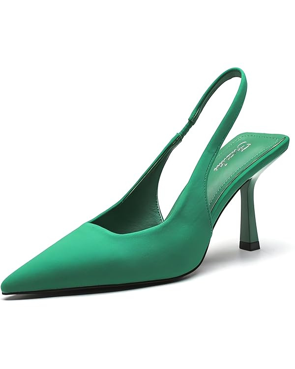Green Emerald Slingback Pumps | Amazon (US)