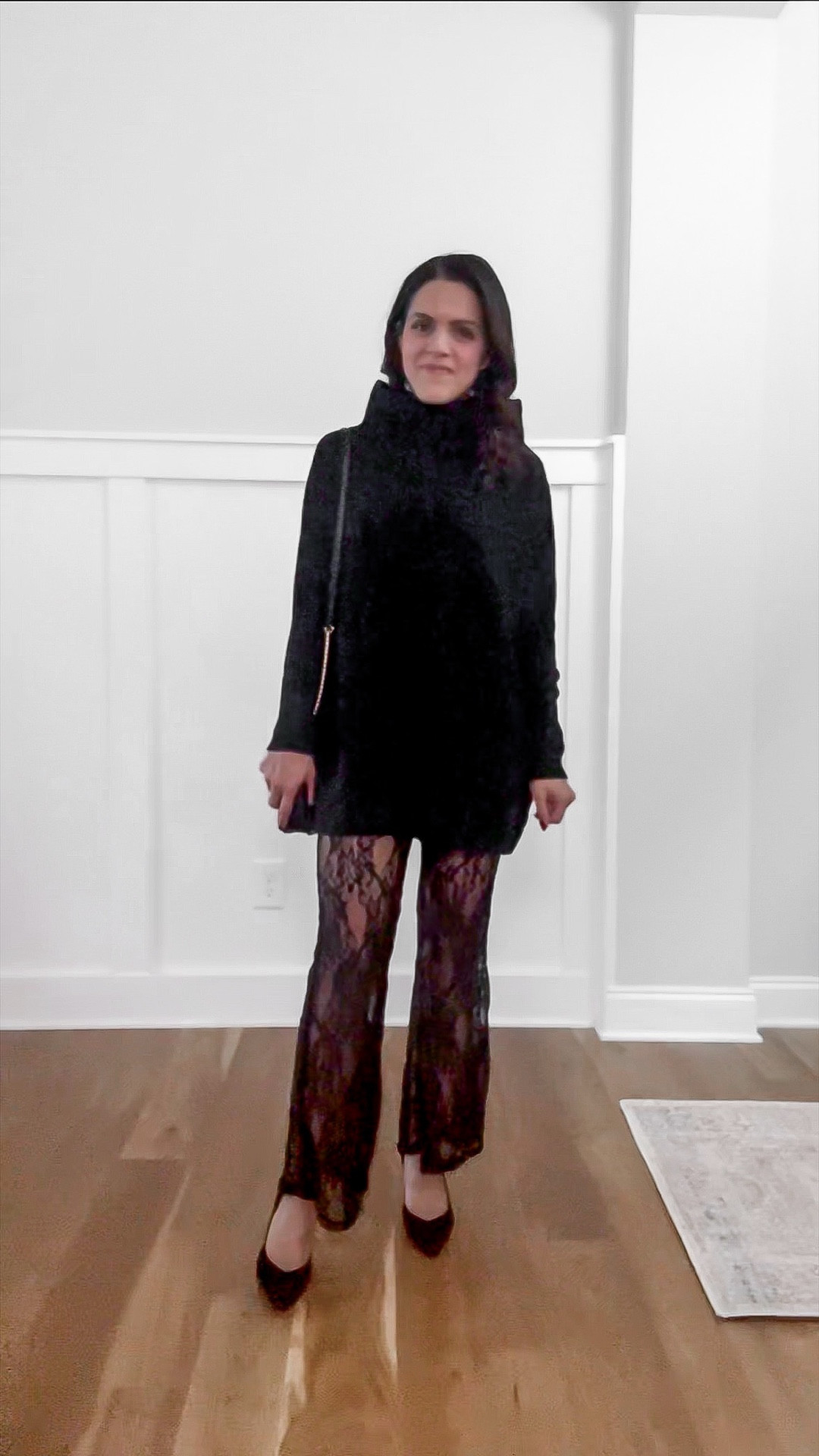 Monthly outfit planner DECEMBER: Planner to person: Winter outfits | lace pant, white long coat, black turtleneck bodysuit, sling back heels, holiday outfit 

#classicstyle #casualstyle #LTKstyletip #winteroutfit

#LTKootd #LTKHoliday #LTKgrwm