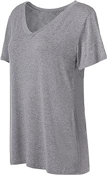 Women's V Neck Short Sleeve Casual T-Shirt | Amazon (US)