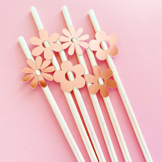 Daisy Straws/ 70’s Party/ Flower Power/ Daisy Theme/ Spring Flowers/ Floral Party Theme | Etsy (US)