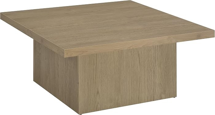 Coaster Home Furnishings - Devar - Wood - Square Coffee Table with Pedestal Base, Geometric Desig... | Amazon (US)