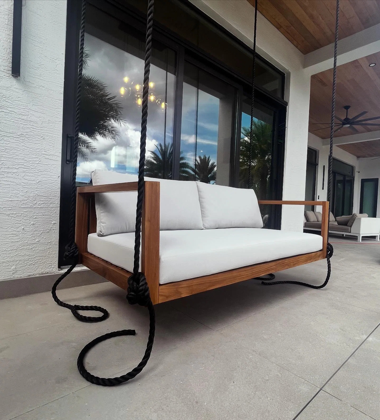 Delray Teak Swing Bed With Cushions | Wayfair North America