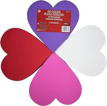 KINREX Valentine's Day Foam Hearts – Multicolor Large Foam Heart Shapes for Girlfriend, Boyfrie... | Amazon (US)