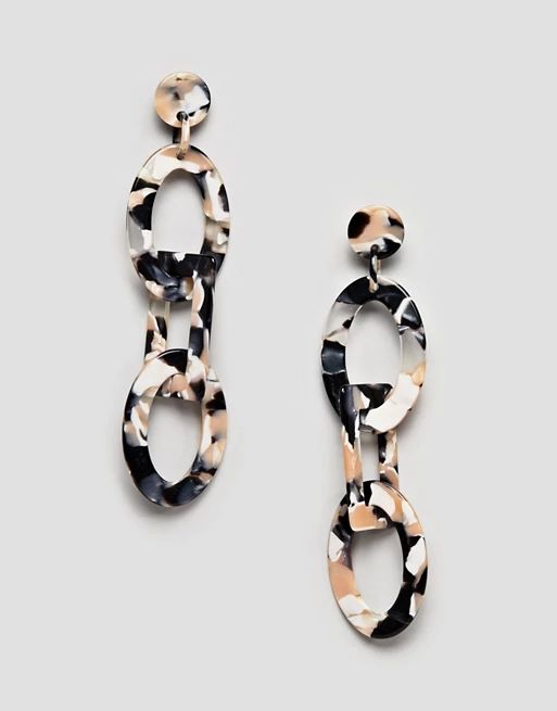 ASOS DESIGN earrings in linked resin shape design | ASOS US