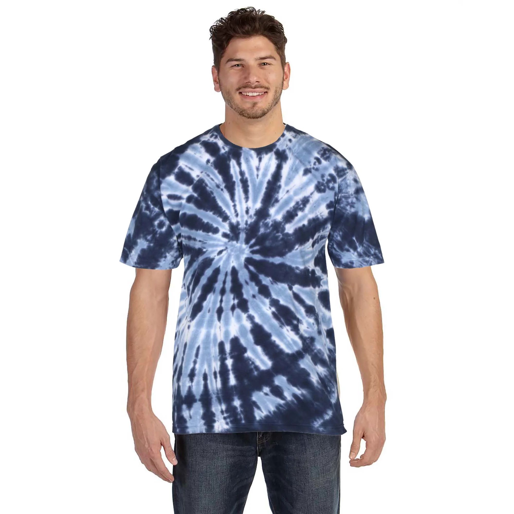9 Crowns Tie Dye Cotton Hand-Dyed T-Shirt For Men or Women (Blue, Large) | Walmart (US)