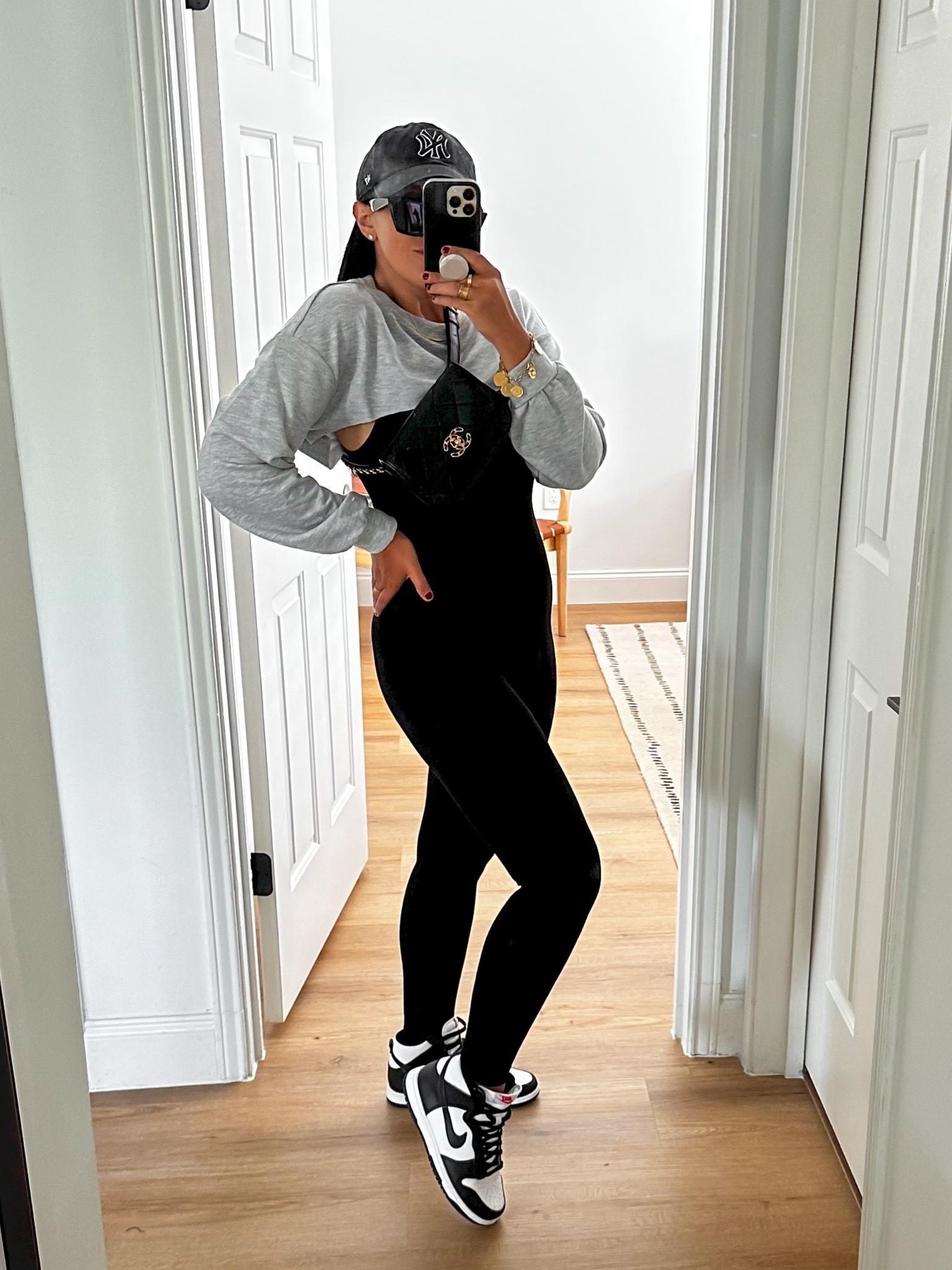 One piece rubbed jumpsuit wearing size medium. Women's Casual Solid Cut Out Front Long Sleeve Pullover Crop Top Sweatshirt wearing size large  Nike Dunks. 

Follow my shop @thehouseofsequins on the @shop.LTK app to shop this post and get my exclusive app-only content!

#liketkit 
@shop.ltk
https://liketk.it/475GZ