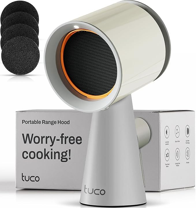 TUCO Portable Range Hood, Desktop Kitchen Exhaust Fan with 3 Speeds, Detachable Aluminum Carbon F... | Amazon (US)