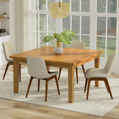Eastwood 54"W Solid Wood Square Dining Table, Contemporary Style, Seats 8 | Wayfair North America
