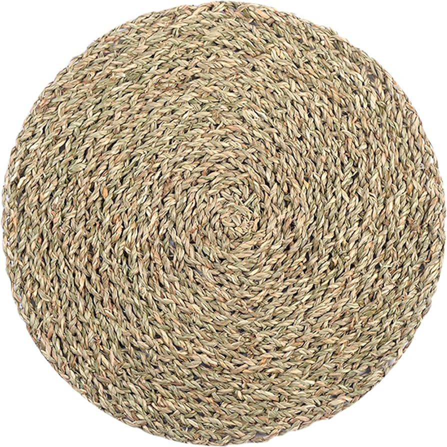 Table Mats Set Of 8, Round Seagrass Placemats, Rattan Chargers For Dinner Plates, Place Mats, Cha... | Amazon (US)
