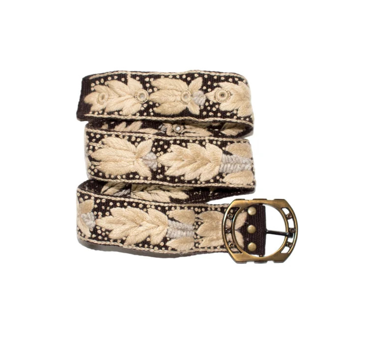 Embroidered Belt Hand Stitched From Alpaca Wool in Bloom Floral Belt - Etsy | Etsy (US)