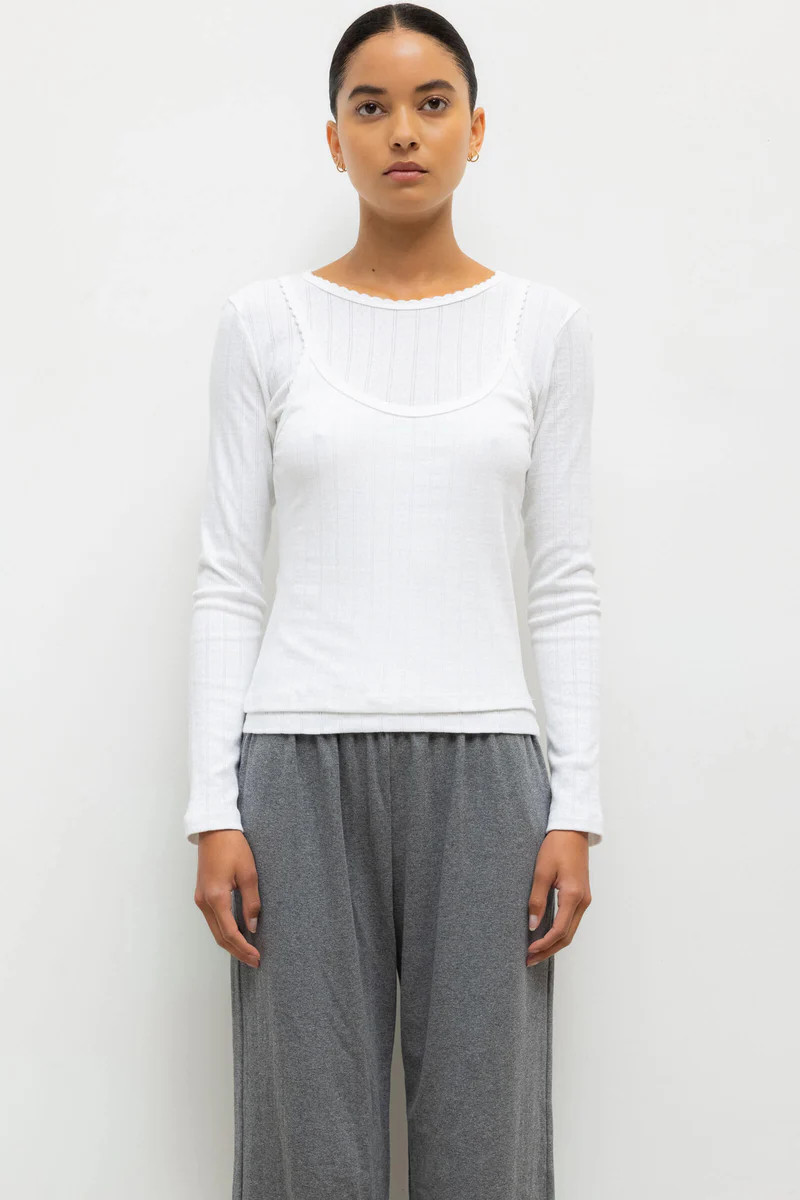 Pointelle Layered Long Sleeve | LESET