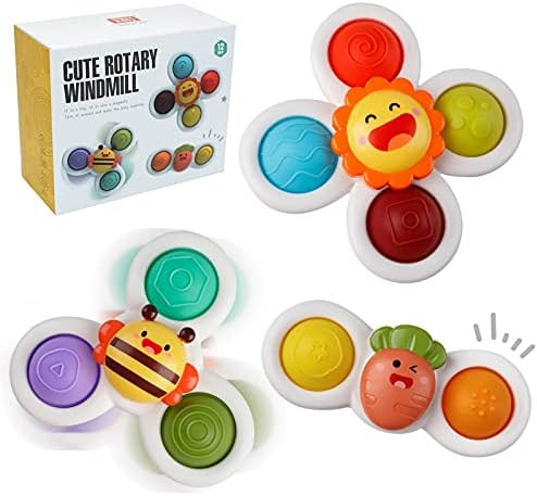 Outgeek Suction Cup Spinner Toys: 3PCS Kids Spinning Top Toys Baby Dimple Toy Sensory Toys Fidget... | Amazon (US)