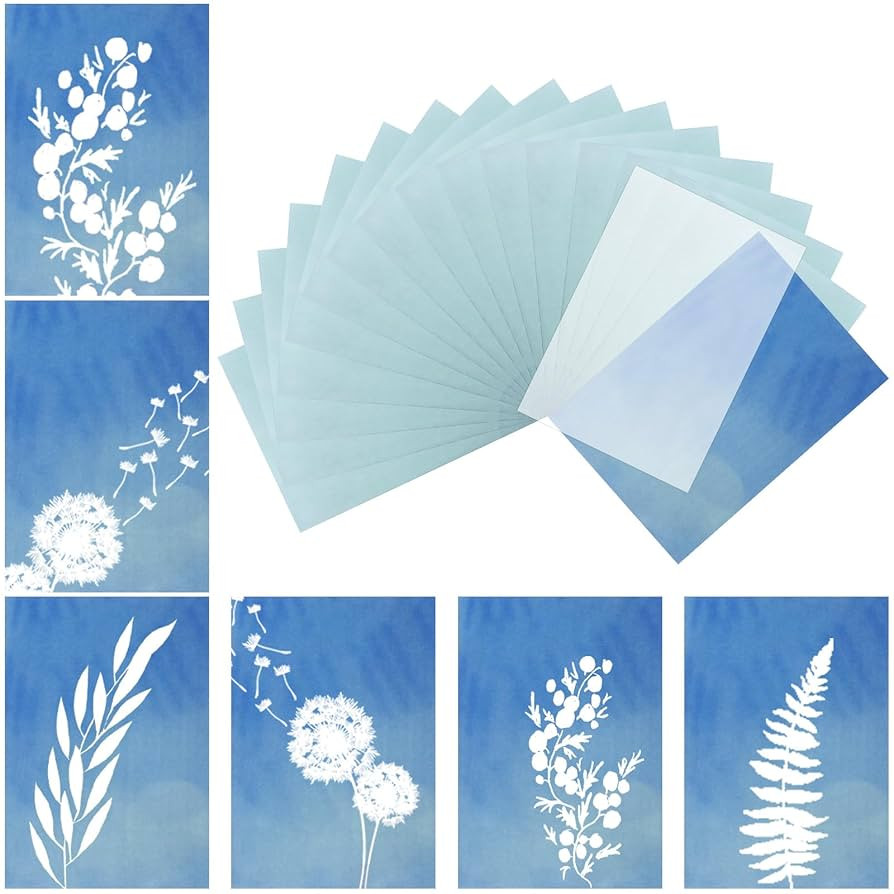 Sun Print Paper Kit, 6×8'' Cyanotype Papers with 1pcs Acrylic Panel, High Sensitive Nature Solar... | Amazon (US)