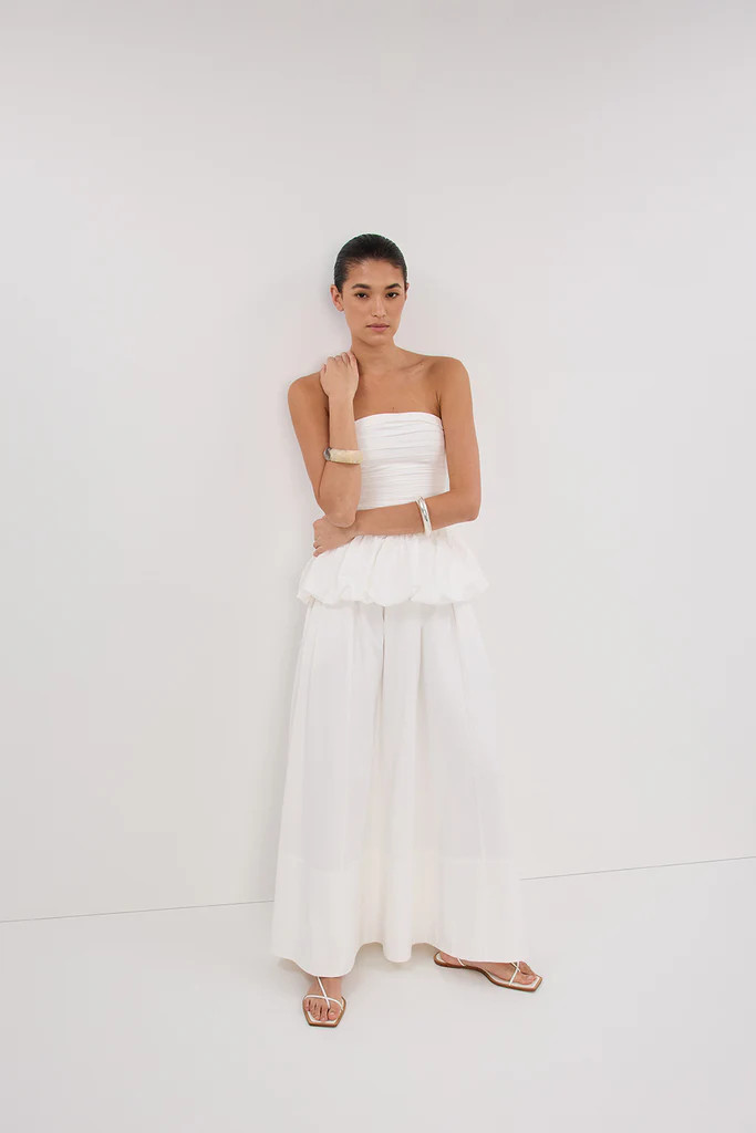 KIRSTY WHITE POPLIN CIRCLE SKIRT | DISSH