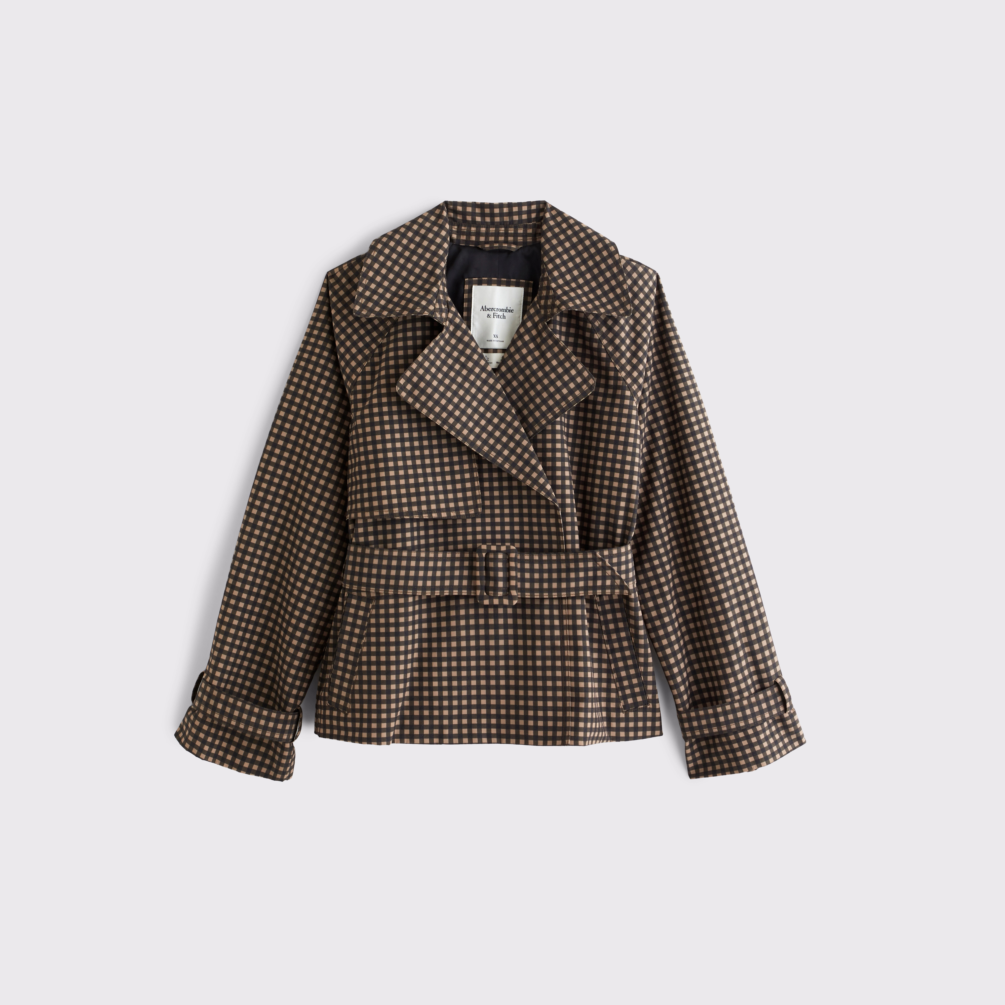 Short Belted Trench Coat | Abercrombie & Fitch (US)