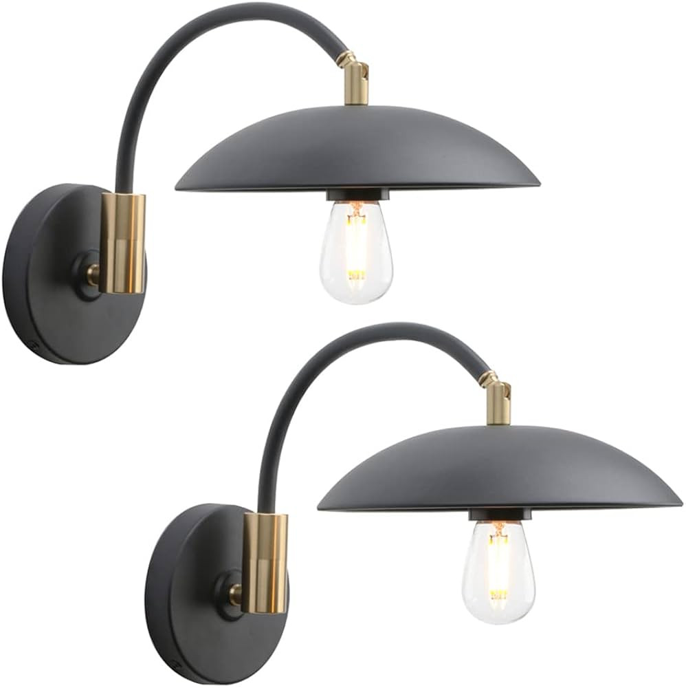 Pathson 2 Pack Adjustable Wall Sconce, Industrial Swing Arm Wall Lamp Hardwired with Metal Base, ... | Amazon (US)