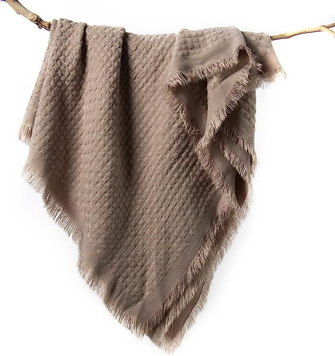 lifein Tan Throw Blanket for Couch-Soft Boho Knit Farmhouse Throw,Cozy Waffle Knitted Small Light... | Amazon (US)
