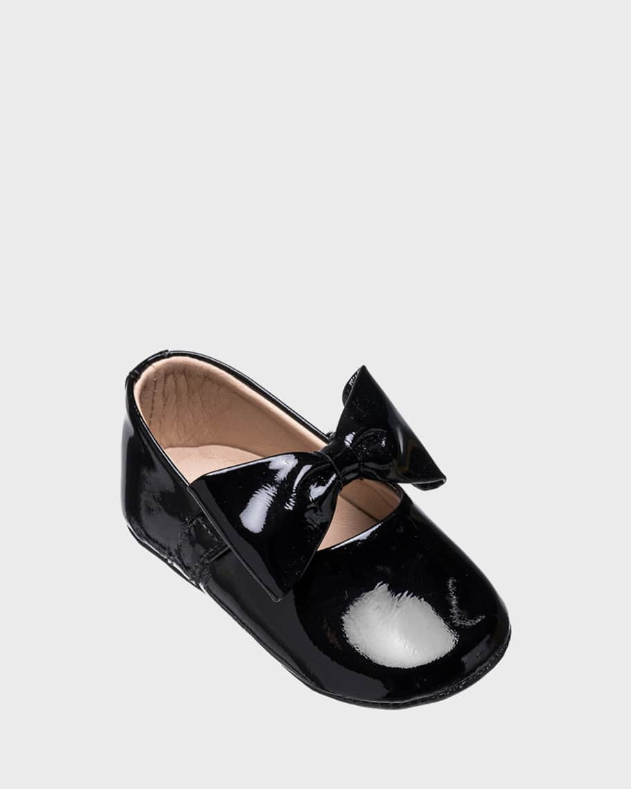 Elephantito Girl's Leather Ballet Flat w/ Bow, Baby | Neiman Marcus
