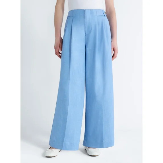 Free Assembly Women's and Women's Plus High Rise Wide Leg Cropped Pants, 27" Inseam, Sizes XS-4X | Walmart (US)