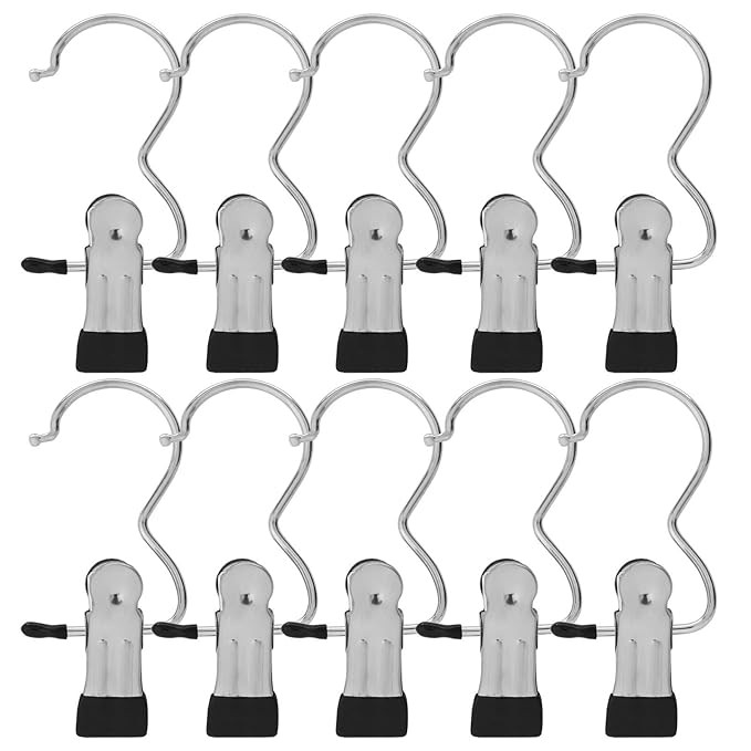 BEWISHOME 20 PCS Laundry Hook Boot Hanging Hold Clips Portable Hanging Hooks Home Travel Hangers ... | Amazon (US)