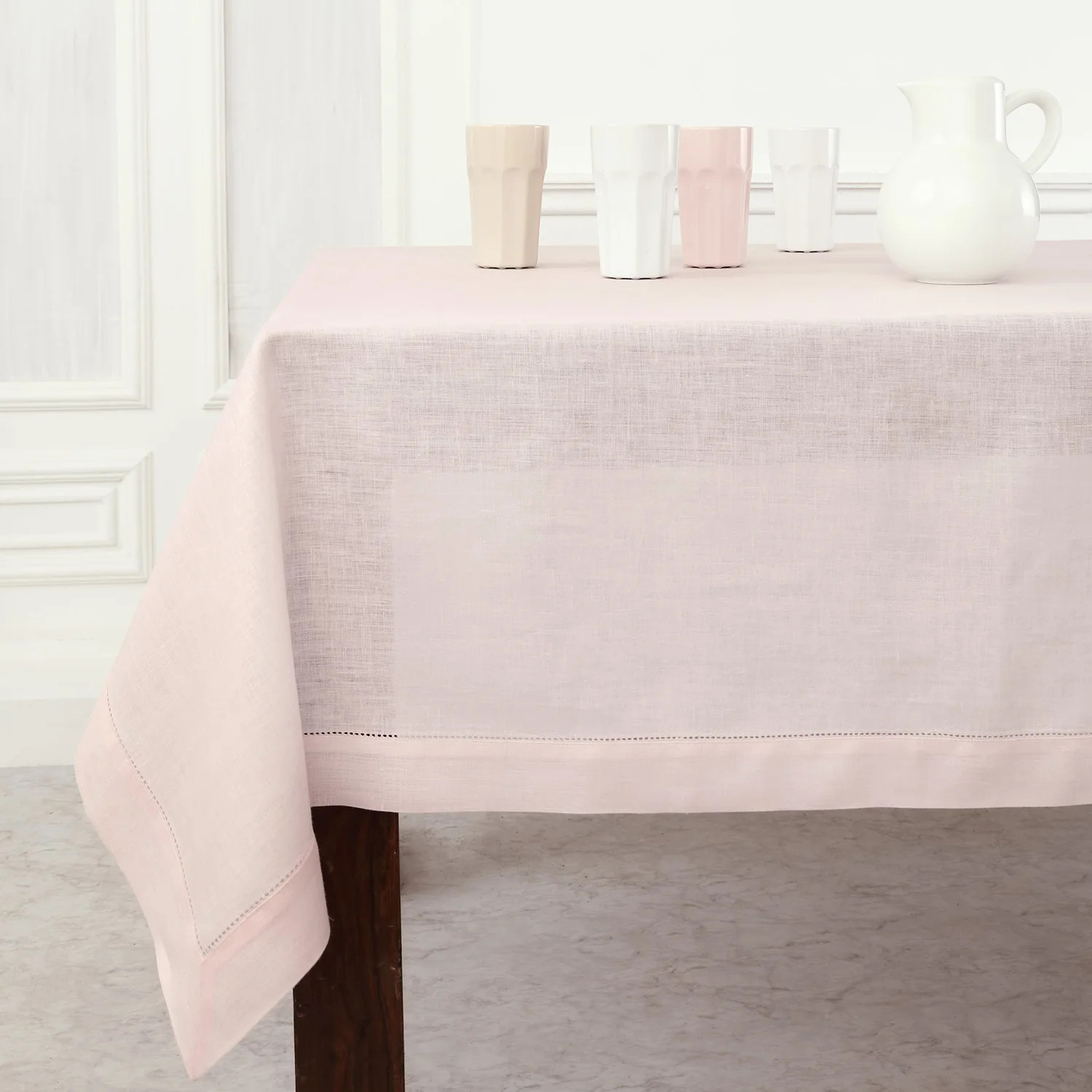 Classic Hemstitch Linen Tablecloth | 100% Natural Linen | Solino Home | Solino Home