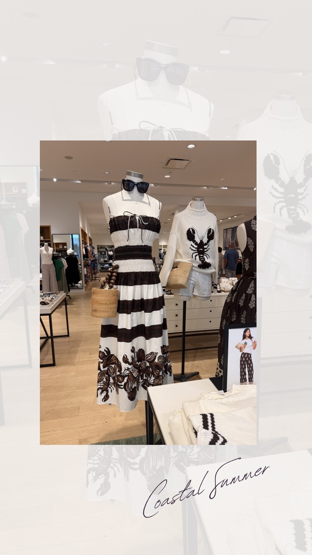 Coastal summer brown and white strapless dress. Lobster design!

#LTKgrwm #LTKdayinmylife #LTKootd