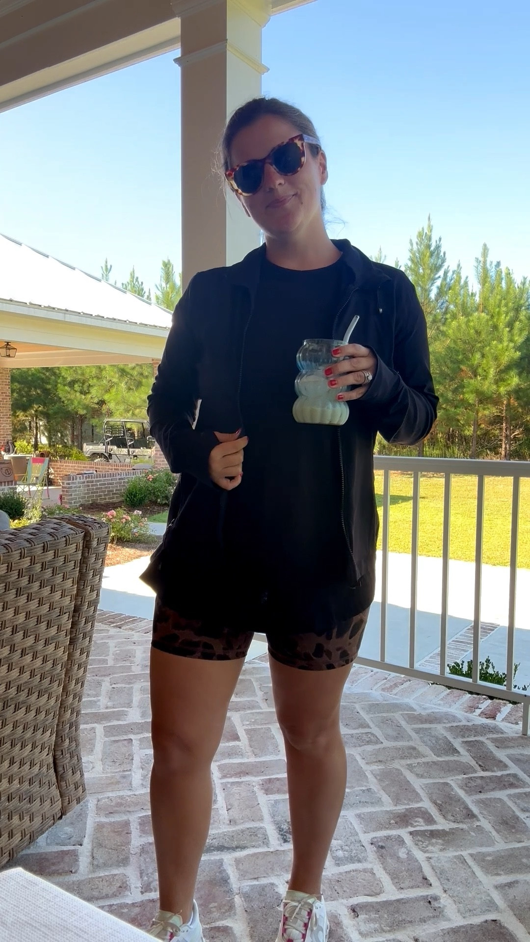 Workout COMPLETE ✅ The best Fall morning walk with a sweet friend made better by some of my favorite activewear!!! I have had this jacket for two years and I still LOVE IT! It’s a great lulu dupe. Also, I'm loving my new biker shorts (40% off) with the tunic tee (25% off!)!!!

#LTKActive #LTKSaleAlert #LTKMidsize