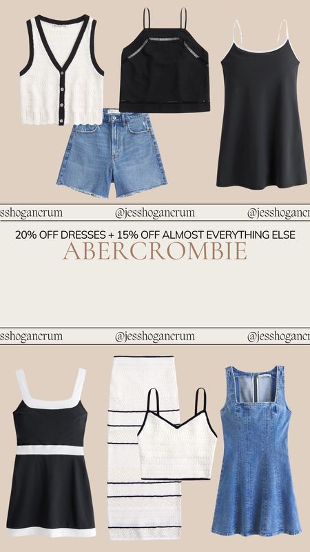 Save 20% on dresses and 15% on everything else at Abercrombie! Loving the black and white trend right now!!

Abercrombie, spring style, spring outfits, casual style, vacation outfits 

#LTKfindsunder100 #LTKstyletip
