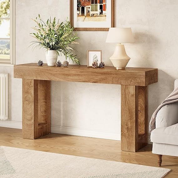 LITTLE TREE 63 Inches Long Console Table for Entryway, Sofa Table Behind Couch, Wooden Entry Tabl... | Amazon (US)