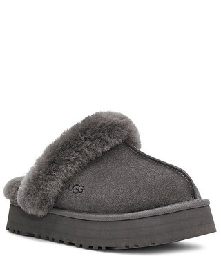 Disquette Suede Fur Platform Slippers | Dillard's