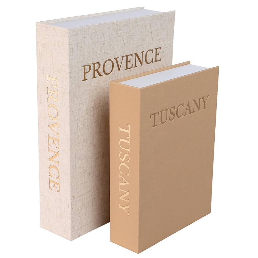 Libros decorativos de lino para decoración del hogar, juego de caja de almacenamiento de libros ... | Amazon (US)