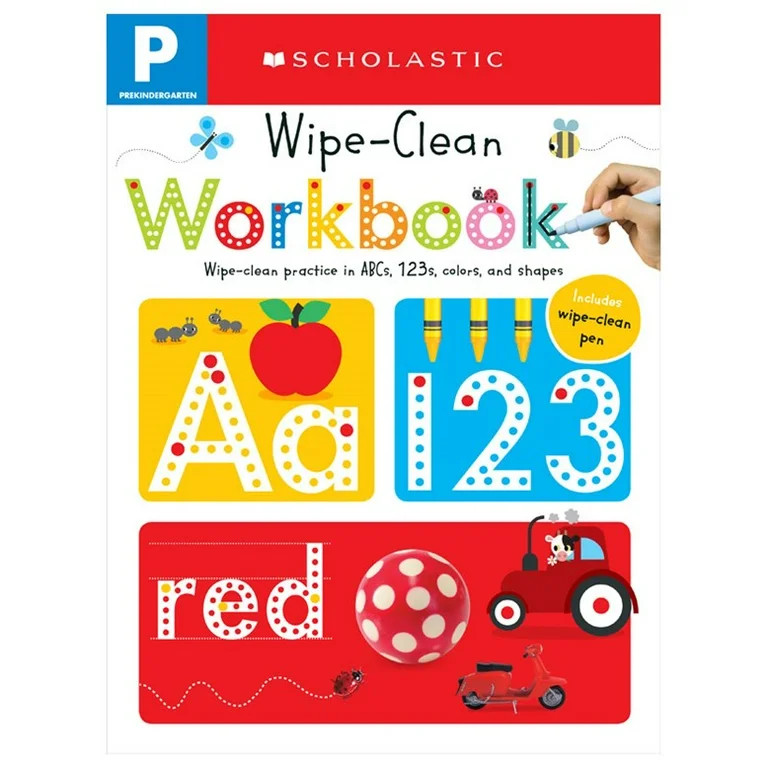 Pre-K Wipe-Clean Workbook: Scholastic Early Learners (Wipe-Clean) (Workbook) (Board Book) | Walmart (US)