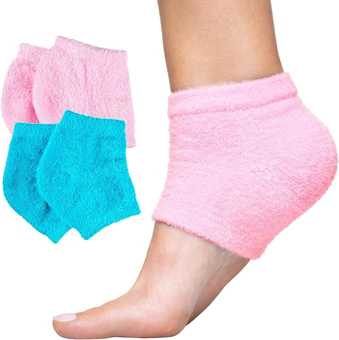 ZenToes Moisturizing Heel Socks 2 Pairs Gel Lined Fuzzy Toeless Spa Socks to Heal and Treat Dry, ... | Amazon (US)